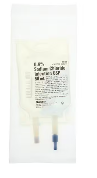 Sodium Chloride Injection, 0.9%, USP, 50 ml, Viaflex Plastic Container